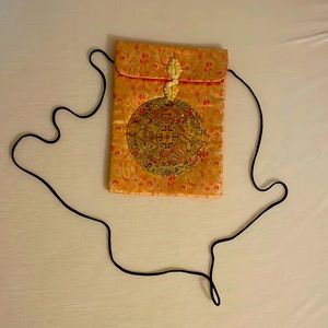 Shoulder bag, traditional, orange and red